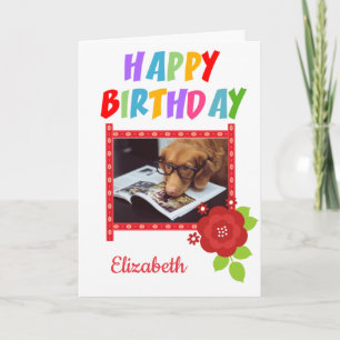 Custom Photo Dog Birthday Kaart