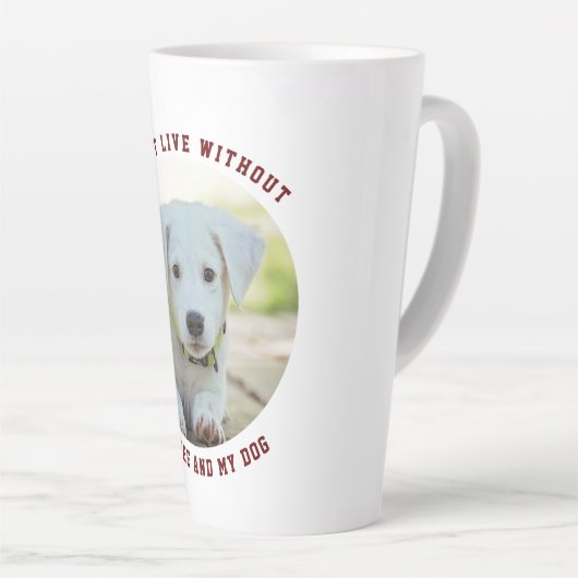 Custom Photo Dog Latte Mok (Rechterhoek)