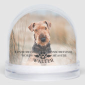 Custom Photo Dog Memorial Loved Beyond Words Sneeuwbol (Voorkant)