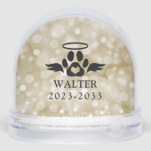 Custom Photo Dog Memorial Loved Beyond Words Sneeuwbol (Achterkant)