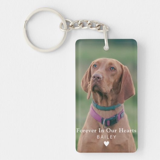 Custom Photo Dog Memorial Pet Loss Keepsake Sleutelhanger (Voorkant)