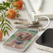 Custom Photo Dog Memorial Pet Loss Keepsake Sleutelhanger (Voorkant Rechts)