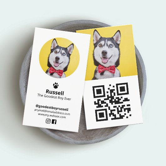 Custom Photo Dog, Pet Influencer Visitekaartje