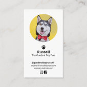 Custom Photo Dog, Pet Influencer Visitekaartje (Voorkant)