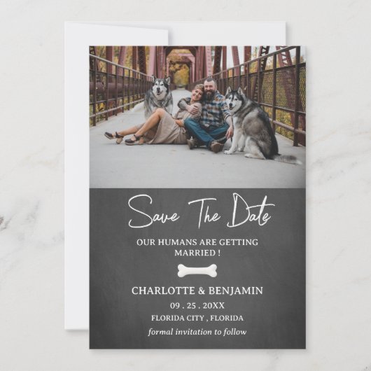 Custom Photo Dog Thema Modern Save The Date (Voorkant)