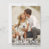 Custom Photo Dog Wedding Save The Date (Voorkant)