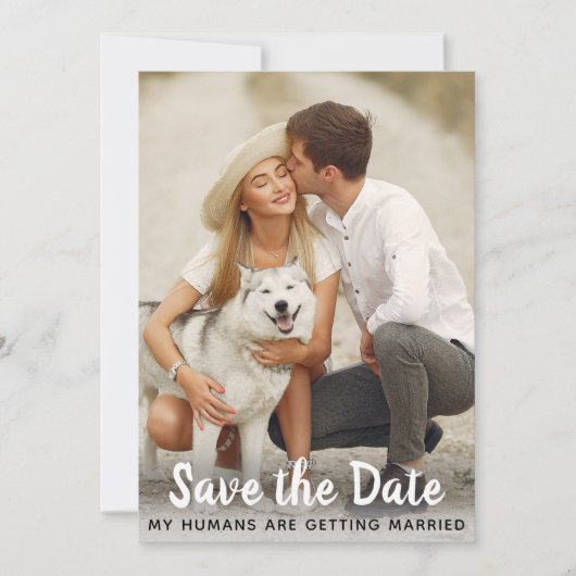 Custom Photo Dog Wedding Save The Date (Voorkant)