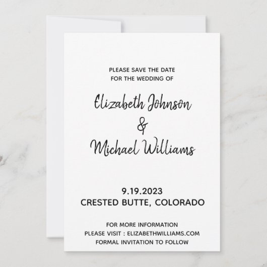 Custom Photo Dog Wedding Save The Date (Achterkant)