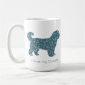 Custom Photo Doodle Mom Personalized Name Teal Koffiemok (Links)