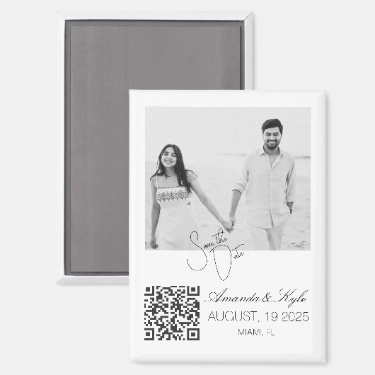Custom Photo editable Wedding Save the Date magnet (Voorkant / Achterkant)