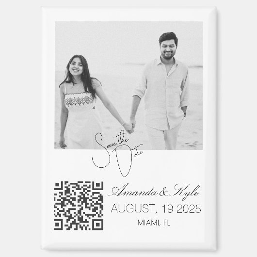 Custom Photo editable Wedding Save the Date magnet (Voorkant)
