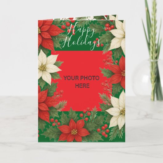 Custom Photo Elegant Timeless Christmas Kaart (Voorkant)