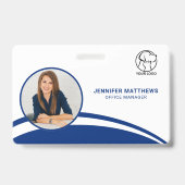 Custom Photo Employee Logo Naam Corporate Badge (Voorzijde)