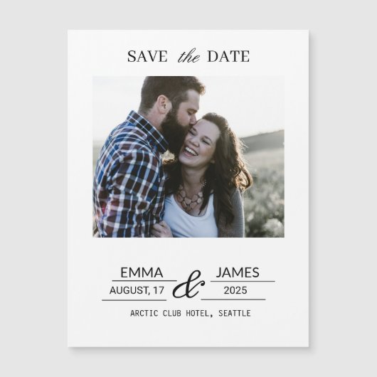 Custom Photo Engagement Save the Date magnet (Voorkant)