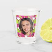 Custom Photo Face & Cocktail Personalized Pink Shot Glas (Voorkant)