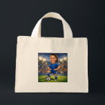 Custom Photo-Face Soccer/Football Star Caricature  Mini Tote Bag<br><div class="desc">Two Designs in One: The Ultimate Personalized Soccer Fan Tote Bag! Double the style and double the spirit with our customizable soccer caricature tote bag. This versatile bag is a game-changer, featuring two distinct designs to match your mood. On one side, you’ll find a vibrant, high-energy soccer caricature of a...</div>