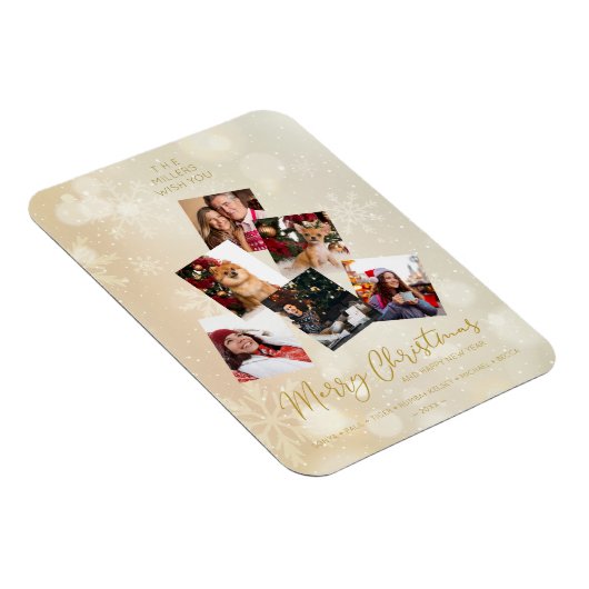 Custom Photo Family Christmas Tree Happy New Year Magneet (Rechterzijde)