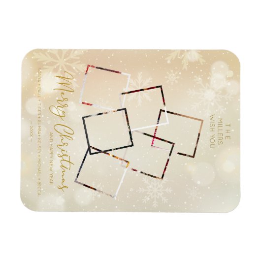 Custom Photo Family Christmas Tree Happy New Year Magneet (Horizontaal)