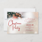 Custom Photo Family Holiday Holly Christmas  Kaart (Voorkant)