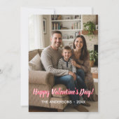  Custom Photo & Family Name. Valentines Feestdagenkaart (Voorkant)