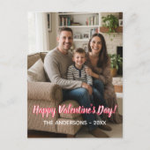  Custom Photo & Family Name. Valentines Feestdagenkaart (Voorkant)