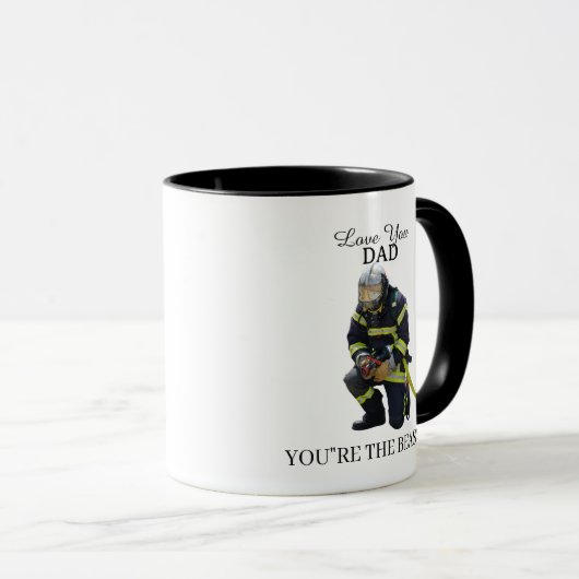 Custom Photo Firefighter For Dad Git Mug Mok (Voorkant rechts)