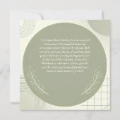 Custom Photo First Birthday - Personalized Sage  Kaart (Achterkant)