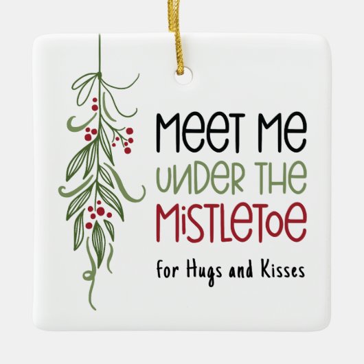 Custom Photo First Christmas Together Mistletoe Keramisch Ornament (Voorkant)