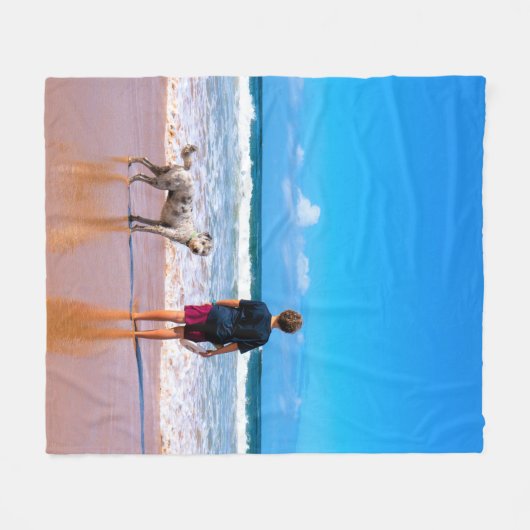 Custom Photo Fleece Deken met Uw Eigen Ontwerp (Voorkant (Horizontaal))