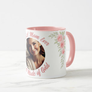 Custom Photo Floral Mok - De beste moeder ooit