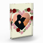 Custom Photo Floral Rose Heart Acrylic Bloc Fotoblokken (Links)