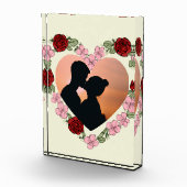 Custom Photo Floral Rose Heart Acrylic Bloc Fotoblokken (Rechts)