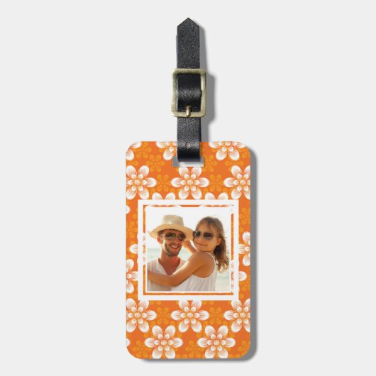Custom Photo Flowers Patroon Bagagelabel (Voorkant verticaal)