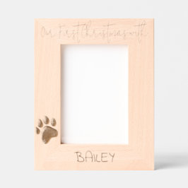 Custom Photo Frame Puppy 1st Christmas, 5 x 7" Gegraveerde Lijstjes