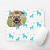 Custom Photo French Bulldog Mouse Pad Pastel Blue Muismat (Met muis)