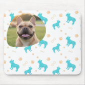 Custom Photo French Bulldog Mouse Pad Pastel Blue Muismat (Voorkant)