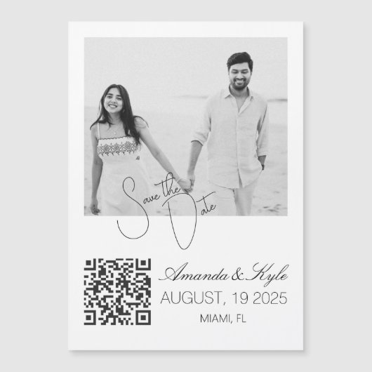 Custom Photo Fridge announcement Engagement magnet (Voorkant)