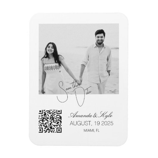 Custom Photo Fridge announcement Engagement magnet Magneet (Verticaal)