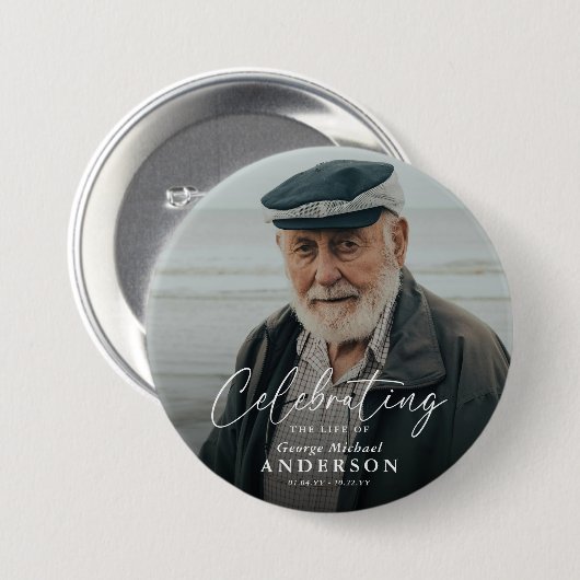 Custom Photo Funeral Sympathy Keepsake Ronde Button 7,6 Cm (Voorkant /achterkant)