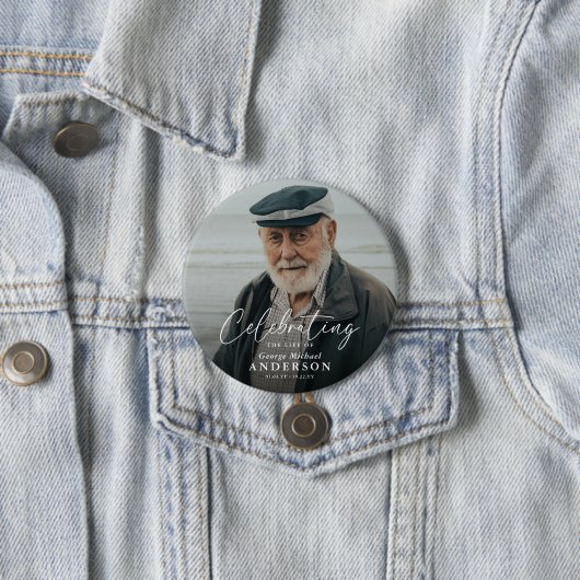 Custom Photo Funeral Sympathy Keepsake Ronde Button 7,6 Cm (In situ)