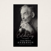 Custom Photo Funeral Sympathy Poem/Prayer Card Visitekaartje (Voorkant)