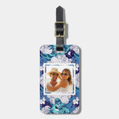 Custom Photo Funky Seashell Pattern Bagagelabel (Voorkant verticaal)