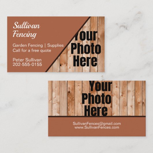 Custom Photo Garden Fencing Visitekaartje (Voorkant / Achterkant)