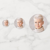 Custom Photo Glam Blue Glitter Drip 50th Birthday Confetti (Achterkanten)