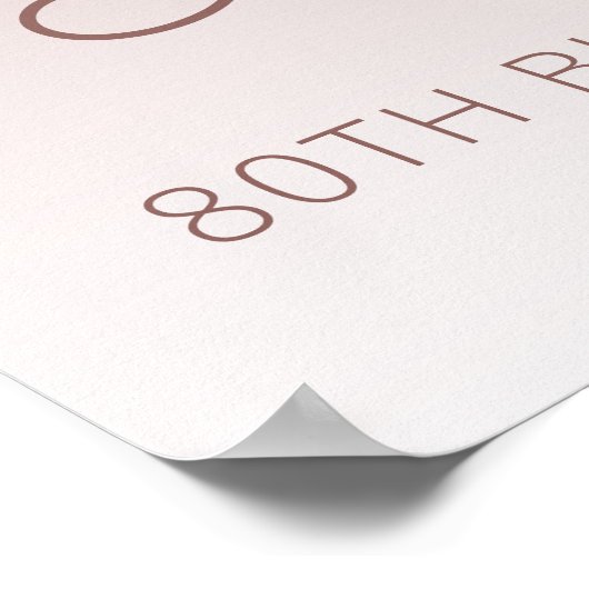 Custom Photo Glam Roos Gold 80th Verjaardag Welkom Poster (Hoek)