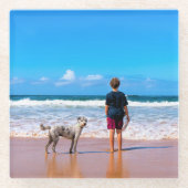 Custom Photo Glass Coaster Your Pets Foto Glazen Onderzetter (Voorkant)