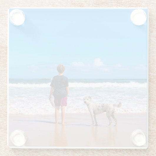 Custom Photo Glass Coaster Your Pets Foto Glazen Onderzetter (Achterkant)