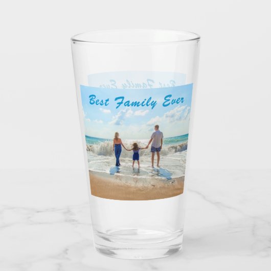 Custom Photo Glass Uw Familie Foto's Met Tekst Glas (Achterkant)