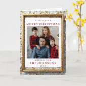 Custom Photo Glimmering Gold Foil Frame Greeting Kaart (Gele Bloem)