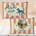 Custom Photo Golden Doodle Ask Me About My Dog Etui<br><div class="desc">Spark joyful conversations wherever you go with this charming "Ask me about my" Golden Doodle accessory pouch. The front features a stylish teal dog silhouette against trendy terracotta and cream stripes, creating a modern boho look. Make it truly yours by personalizing the back with your favorite soulful memories through a...</div>